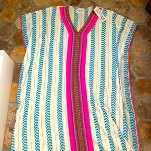 Chevron Patterned Indian Throbe In Light Blue